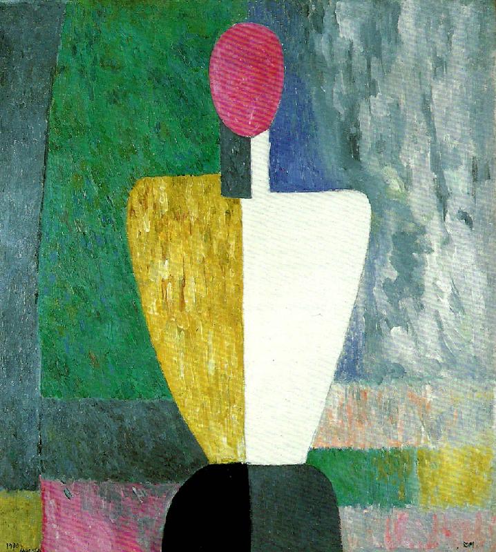 Kazimir Malevich half figure with a  pink face oil painting image